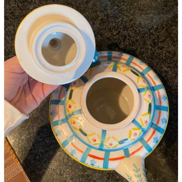 Anthropologie colorful ceramic tea pot - Picture 4 of 7